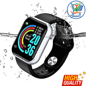 Trusty i8 Pro Max Smart Watch band packaging with 'High Quality' and 'Trusty' logos on white background
